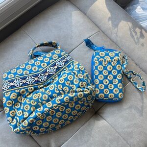 Blue and Yellow Patterned Women's Bag Set